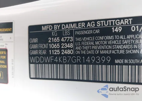 2016 Mercedes-Benz C 300 Sport 4Matic из США, поврежденный, VIN WDDWF4KB7GR149399